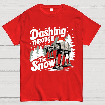 Mystery Robot Dog Crosses the Snow Christmas Geek T-Shirt