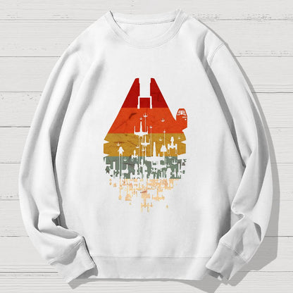 Retro Battleship Geek Cotton Sweatshirt