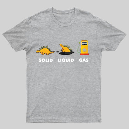 Dinosaur Solid Liquid Gas Science Geeky T-Shirt