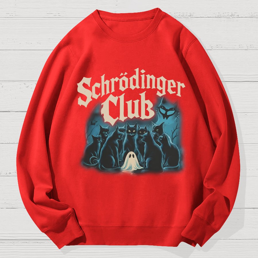 Schrödinger Cat club Halloween Geek Cotton Sweatshirt