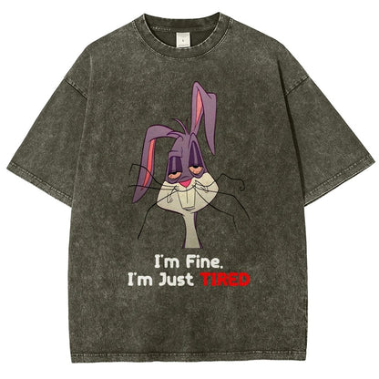 I'm Fine I'm Just Tired Vintage Distressed T-shirt