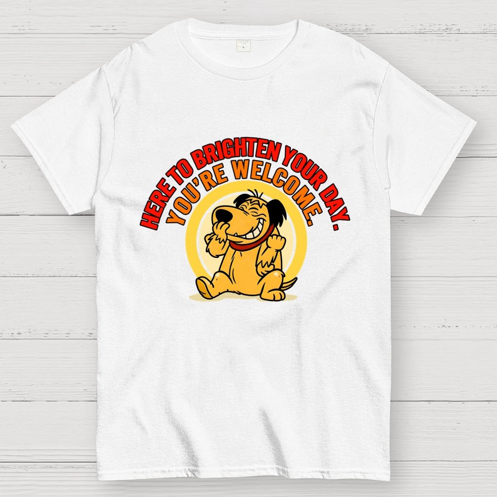 Here to Brighten Your Day. You’re Welcome Geek T-Shirt