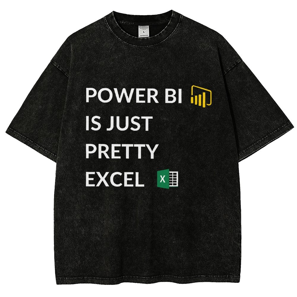 Excel VS Power BI Vintage Distressed T-shirt