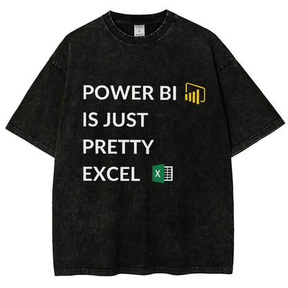 Excel VS Power BI Vintage Distressed T-shirt