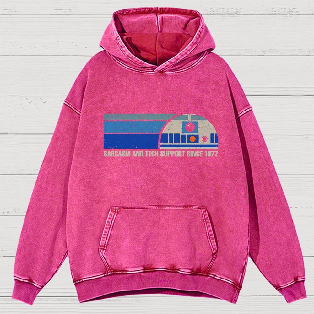 Providing Sarcasm and Tech Support Since 1977 Vintage Distressed Hoodie