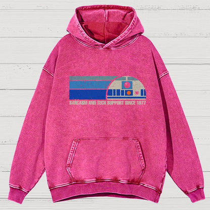 Providing Sarcasm and Tech Support Since 1977 Vintage Distressed Hoodie