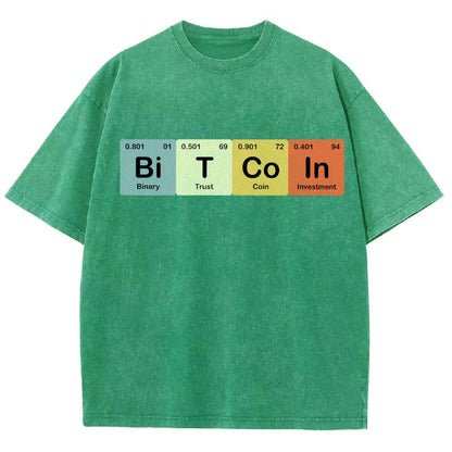 Bitcoin Periodic Table Cryptocurrency BTC Funny Vintage Vintage Distressed T-shirt