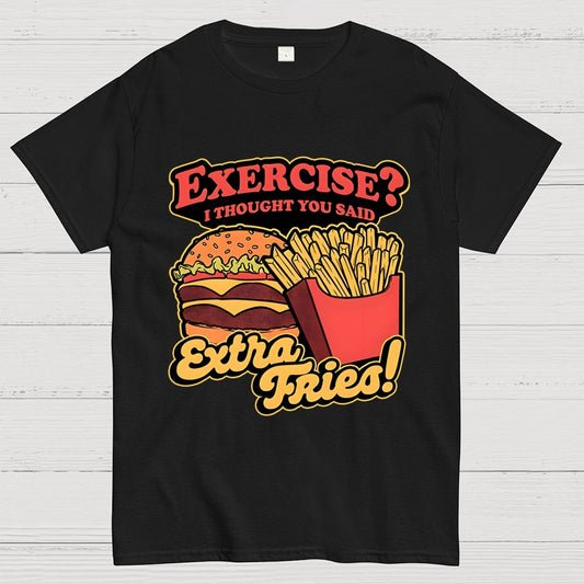 Burger Fries Exercise Geek T-Shirt
