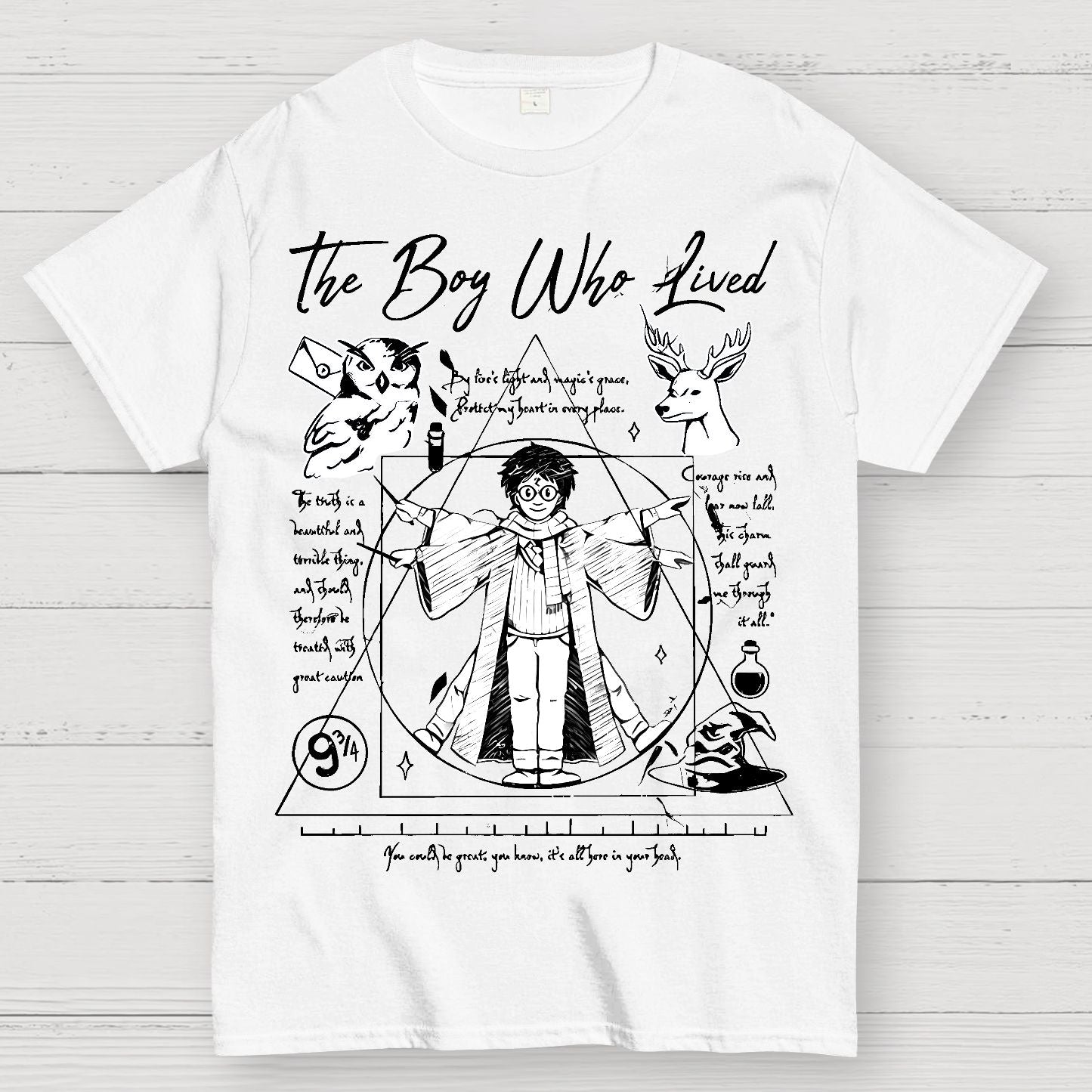 Vitruvian Wizard Geek T-Shirt