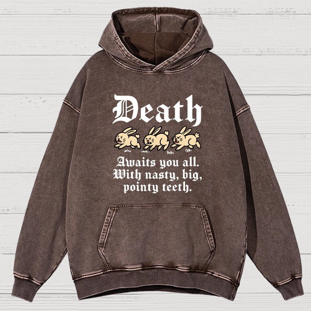 Death Awaits You All Vintage Distressed Hoodie