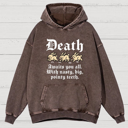 Death Awaits You All Vintage Distressed Hoodie