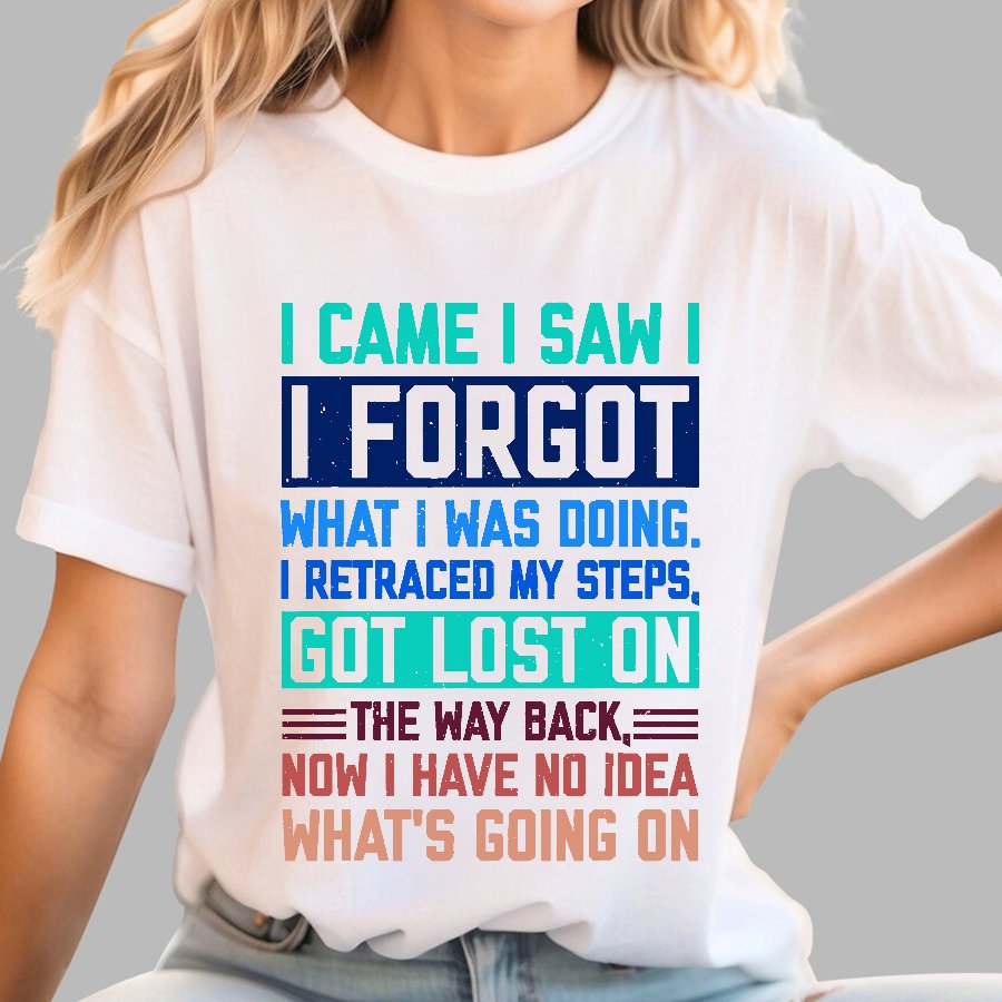 I Came I Saw I Forgot What I Was Doing Sarcastic Geek T-Shirt