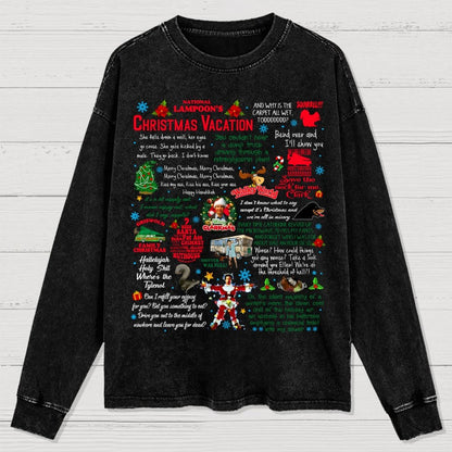 Holiday Vacation Quote Washed Long Sleeve Tee