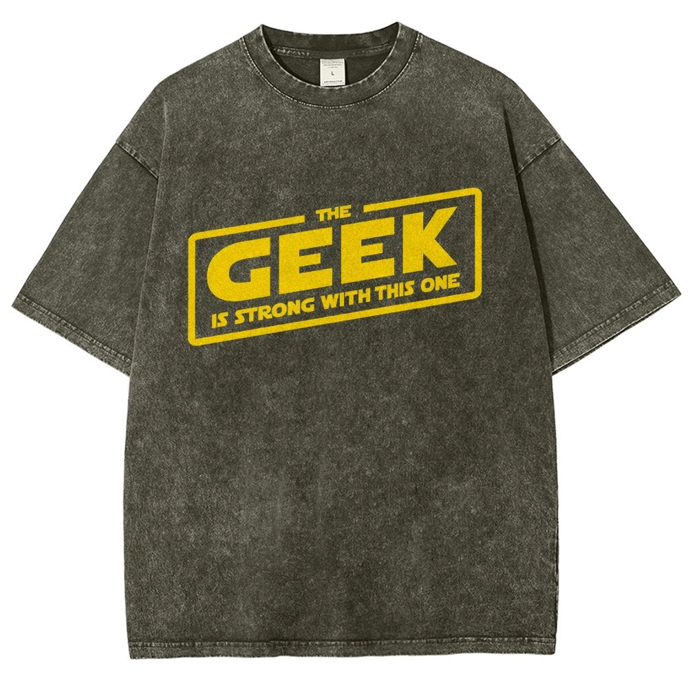 The Geek Is Strong Vintage Distressed T-shirt