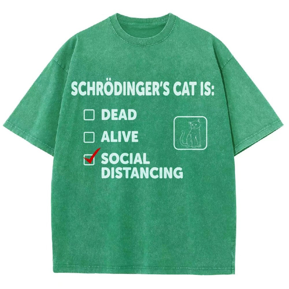 Schrodinger's Social Distancing Vintage Distressed T-shirt