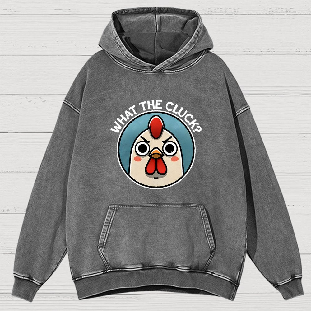 What The Cluck Vintage Distressed Hoodie