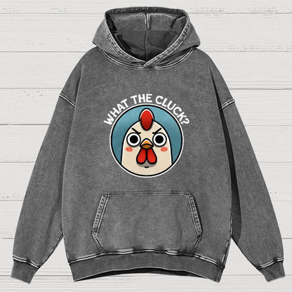 What The Cluck Vintage Distressed Hoodie