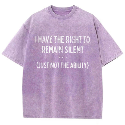 I Have the Right to Remain Silent Vintage Distressed T-shirt