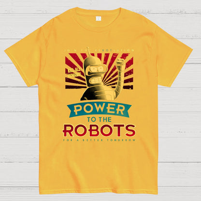 Power To The Robots Geek T-Shirt