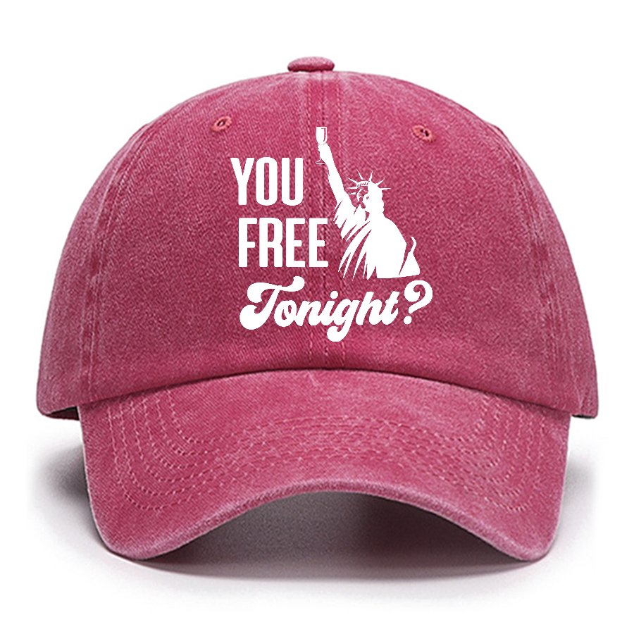 YOU FREE TONIGHT? 4th of July Cotton Hat