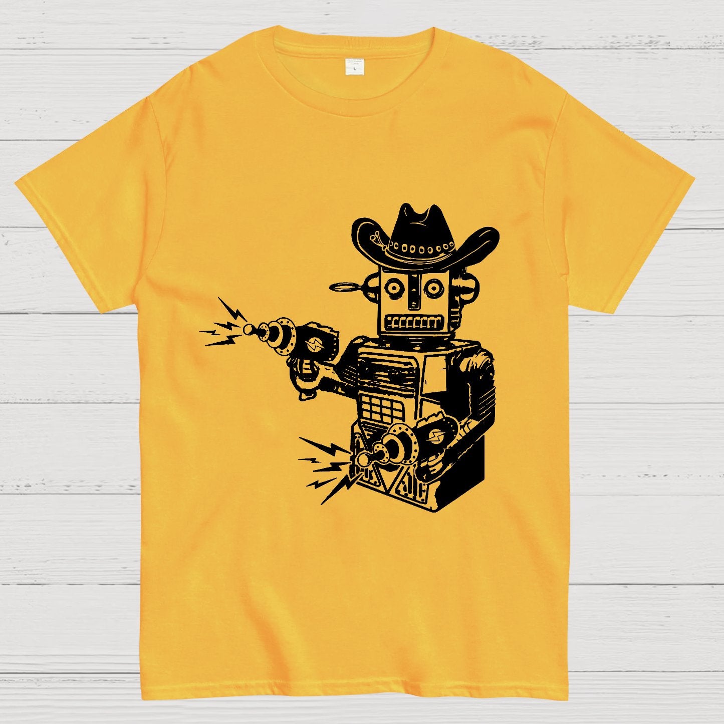 Vintage Cowboy Robot Geeky T-Shirt
