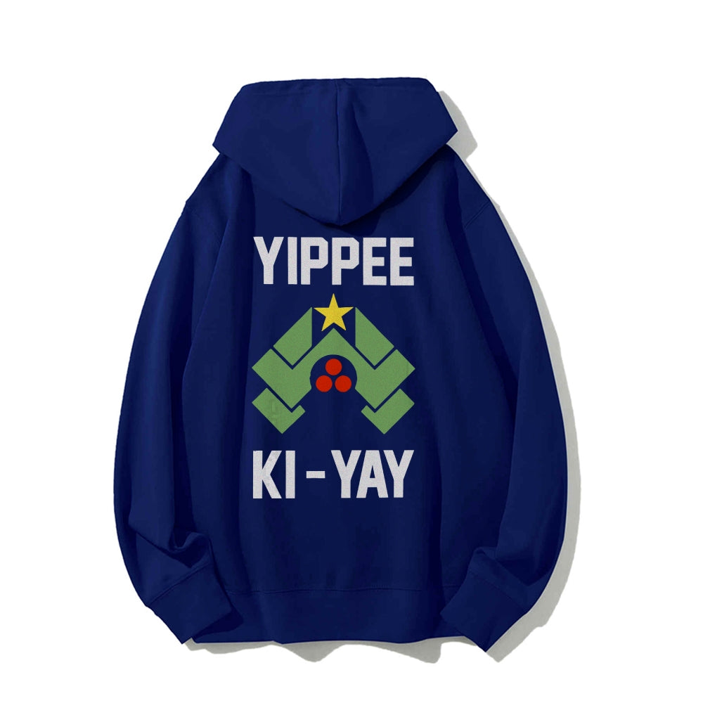 YIPPEE KI-YAY Printed Back Unisex Cotton Hoodie