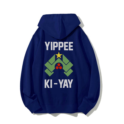 YIPPEE KI-YAY Printed Back Unisex Cotton Hoodie