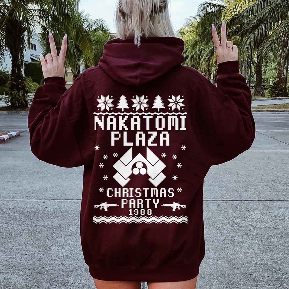 Now I Have a Machine Gun Ho-Ho-Ho Printed Back Unisex Cotton Hoodie