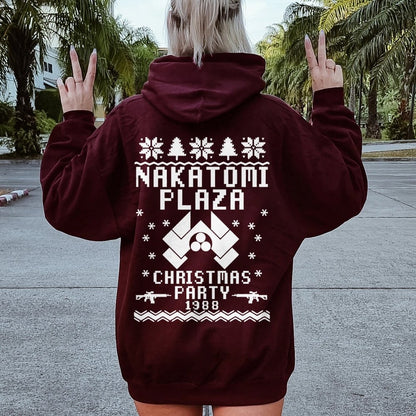Now I Have a Machine Gun Ho-Ho-Ho Printed Back Unisex Cotton Hoodie