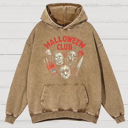 Halloween Club Vintage Distressed Hoodie