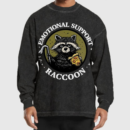 Emotional Support Raccoon Washed Long Sleeve Tee