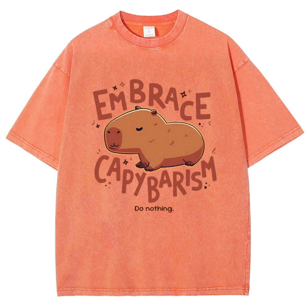 Capybarism Do Nothing Vintage Distressed T-shirt