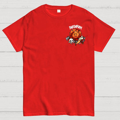 Barbarian Dice Game Front And Back Printing Geek T-Shirt