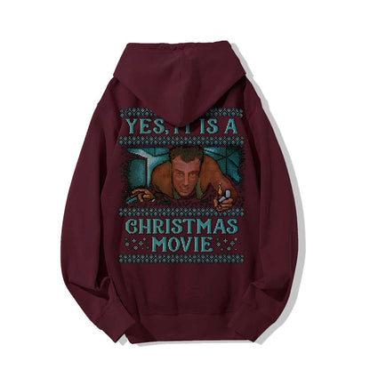 Gen-X Christmas Movie Printed Back Unisex Cotton Hoodie