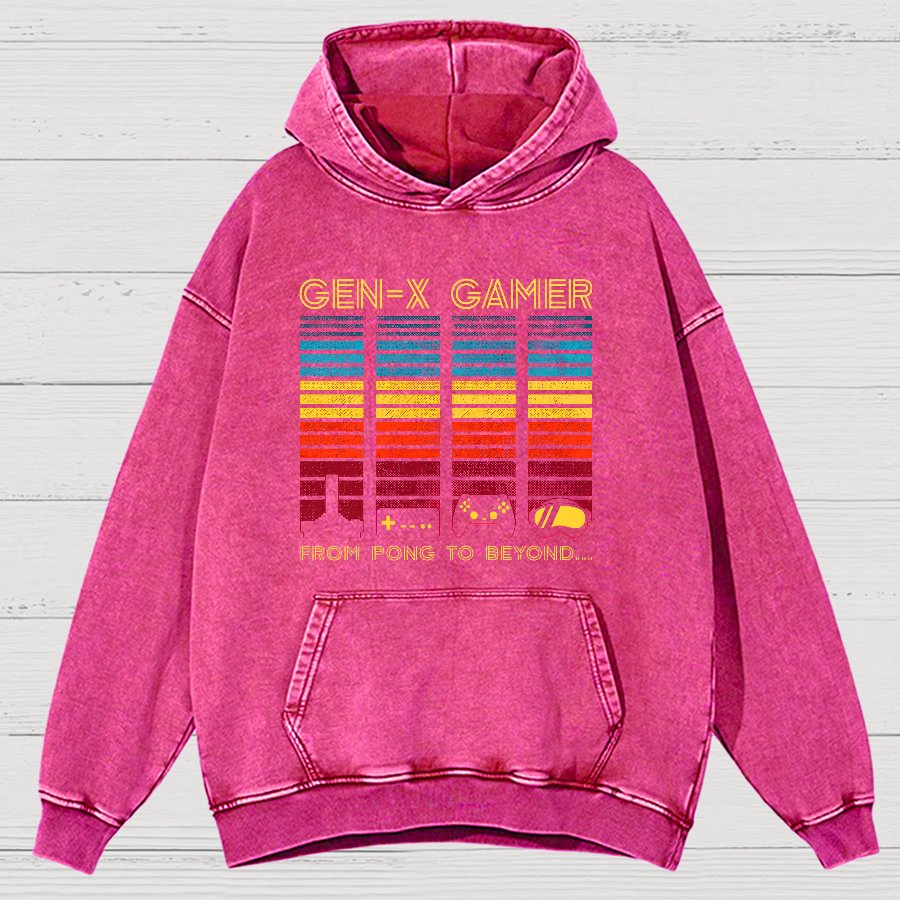 Gen-X Gamer Vintage Distressed Hoodie