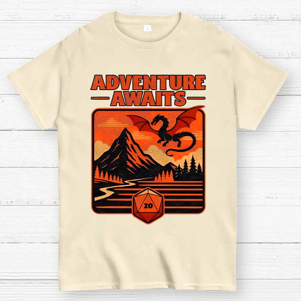 RPG Vintage Adventure Dragon Geek T-Shirt