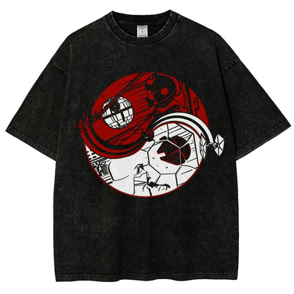 Yin Yang Vintage Distressed T-shirt