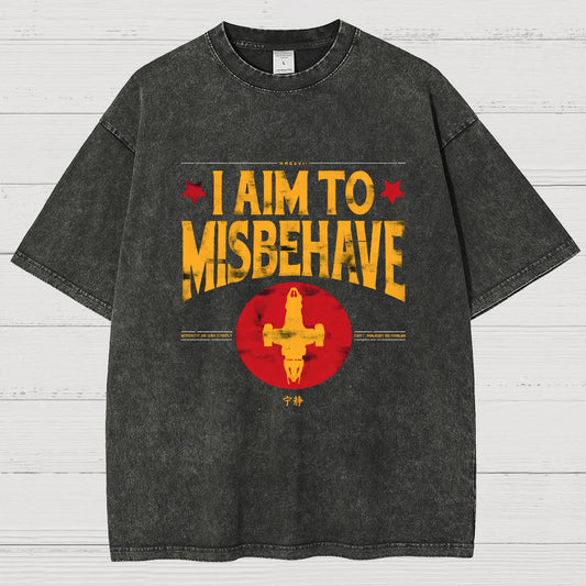 I Aim To Misbehave Vintage Distressed T-shirt