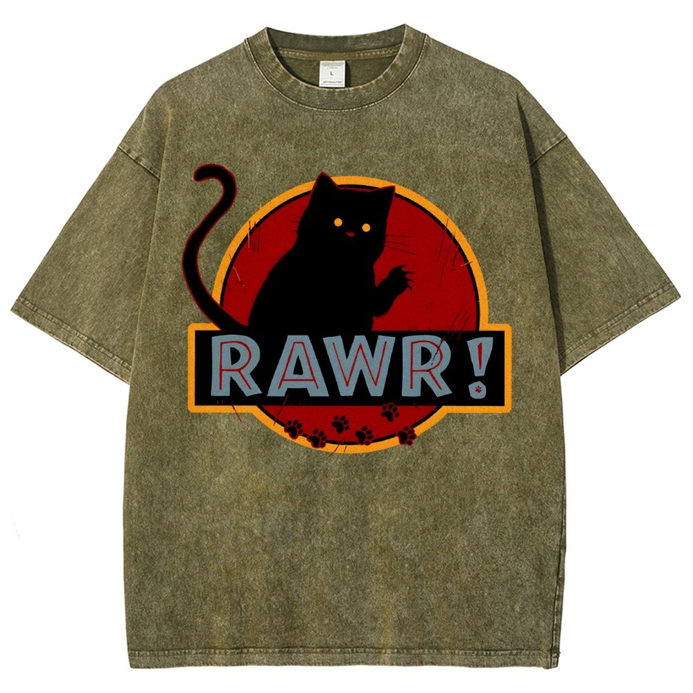 Rawr！Vintage Distressed T-shirt