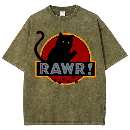 Rawr！Vintage Distressed T-shirt