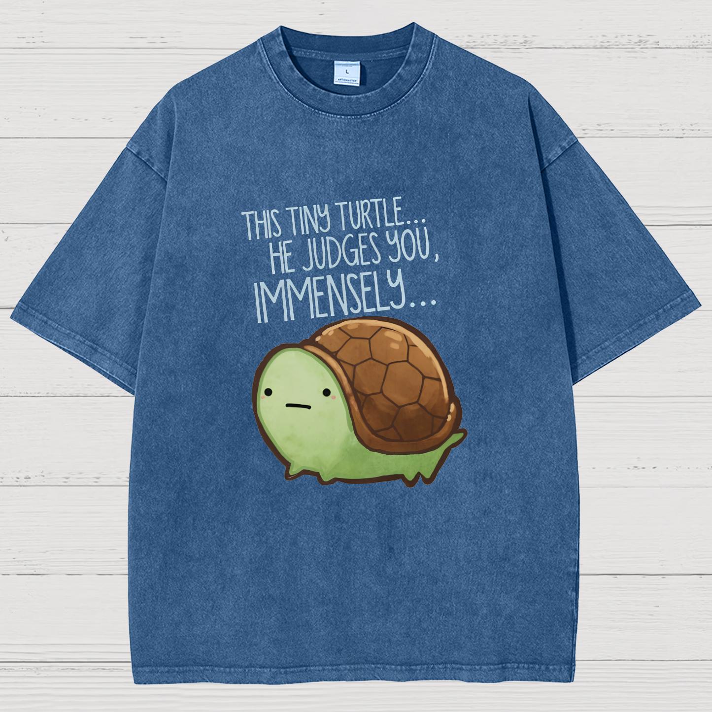 This turtle.. he judges you. Essential Vintage Distressed T-shirt