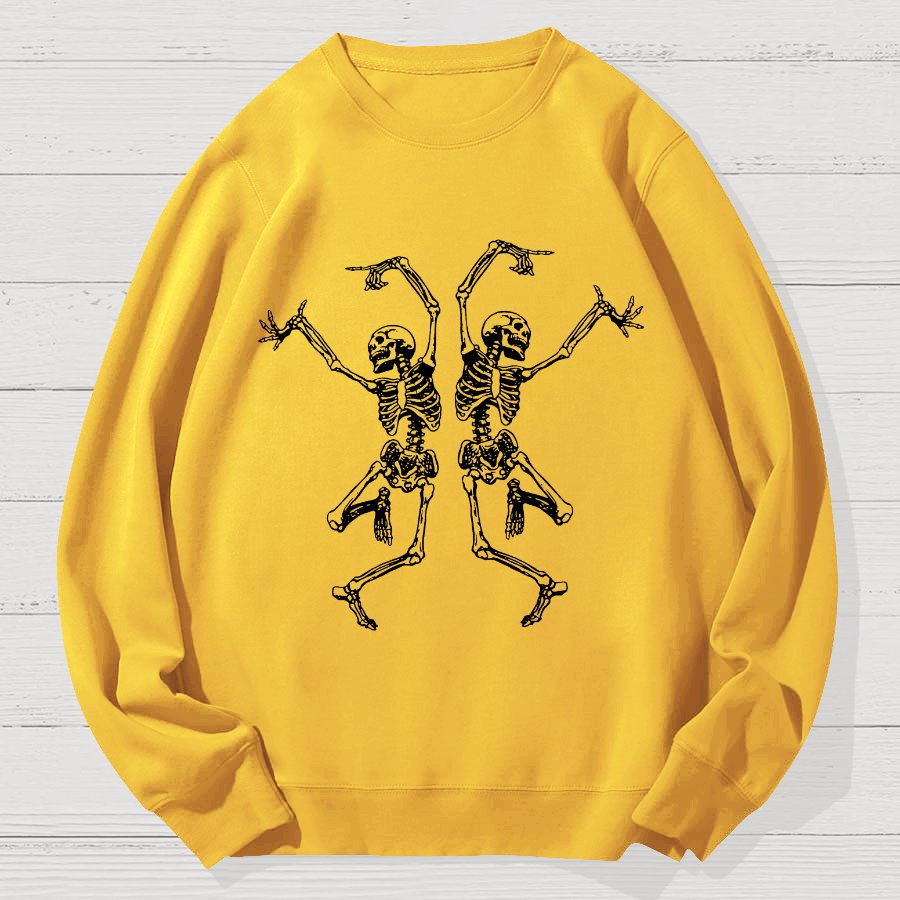 Dancing Skeleton Halloween Geek Cotton Sweatshirt
