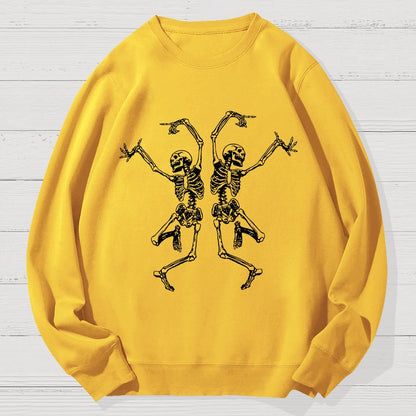 Dancing Skeleton Halloween Geek Cotton Sweatshirt