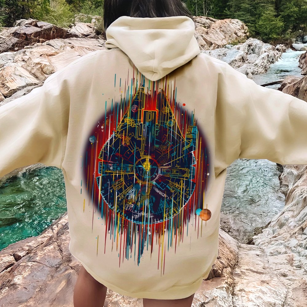 The Neon Falcon Printed Back Cotton Hoodie