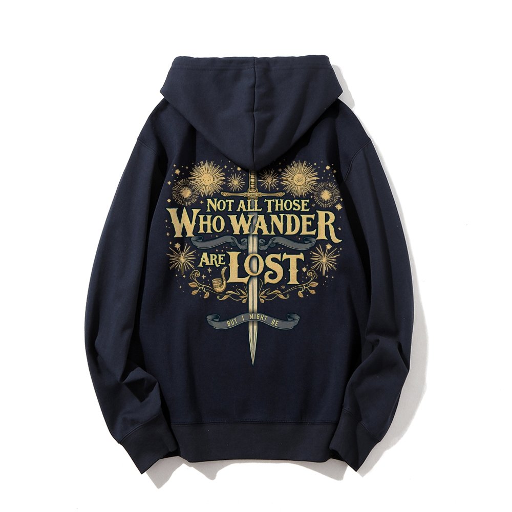 I Might Be Lost Printed Back Unisex Cotton Hoodie