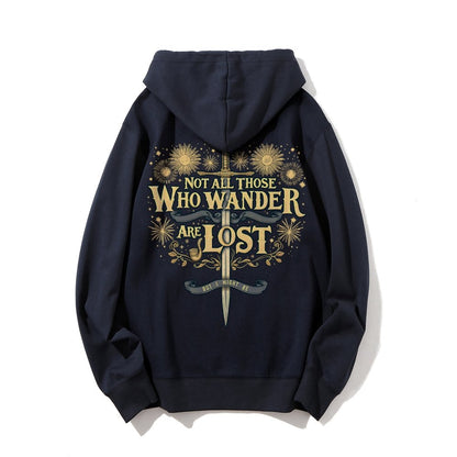 I Might Be Lost Printed Back Unisex Cotton Hoodie
