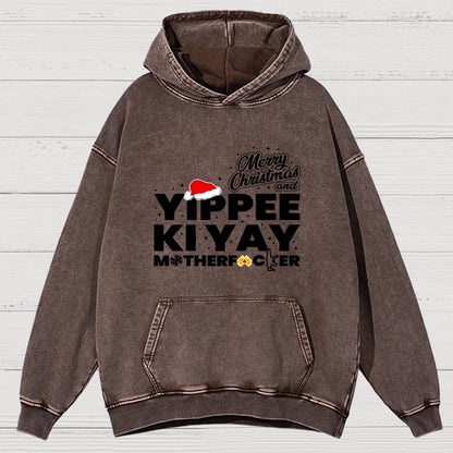 Merry Christmas And Yippee Ki Yay Motherfucker Vintage Distressed Hoodie