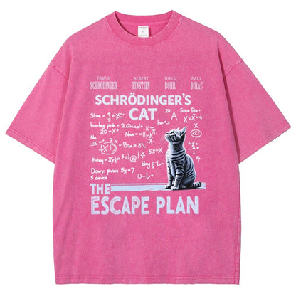 Schrödinger's Cat Escape Plan Vintage Distressed T-shirt