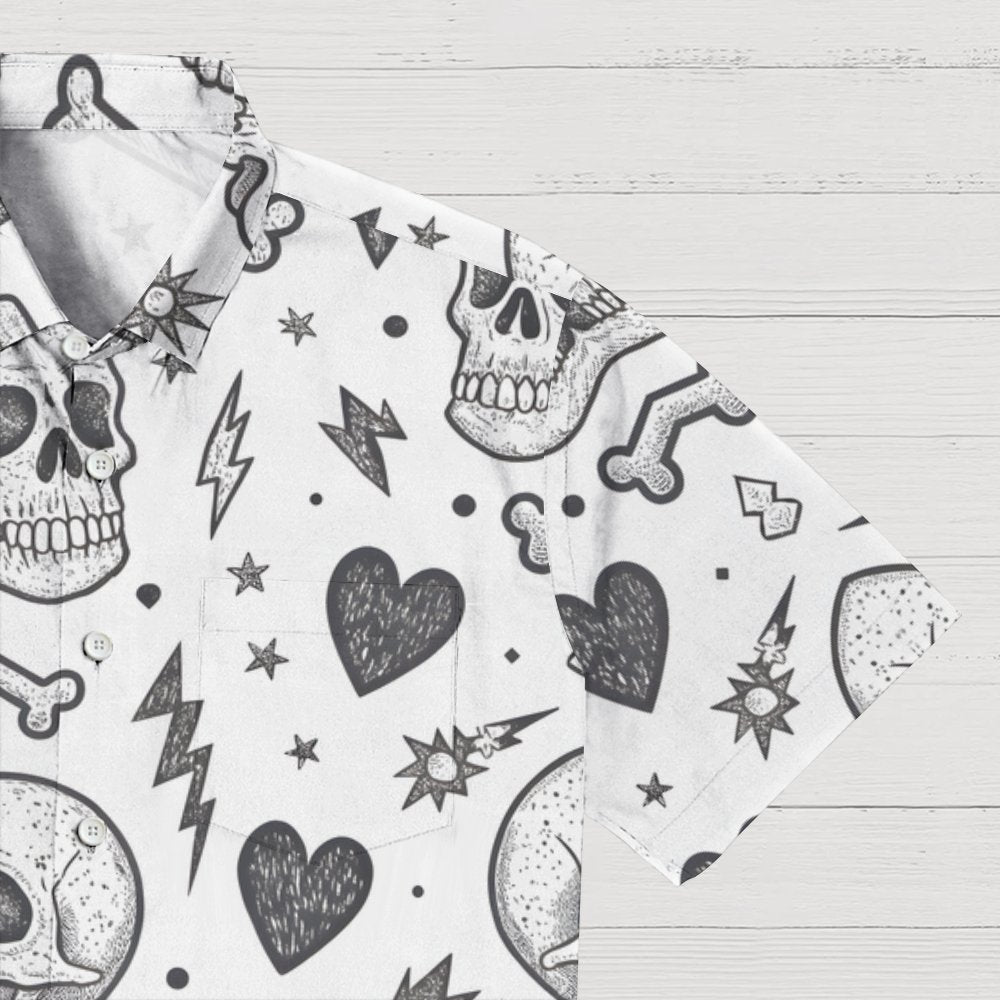 Skull pattern Geek Hawaiian Shirt