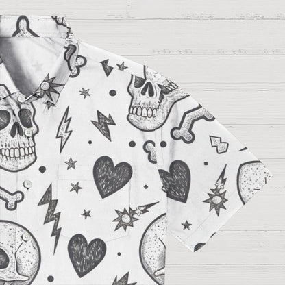 Skull pattern Geek Hawaiian Shirt
